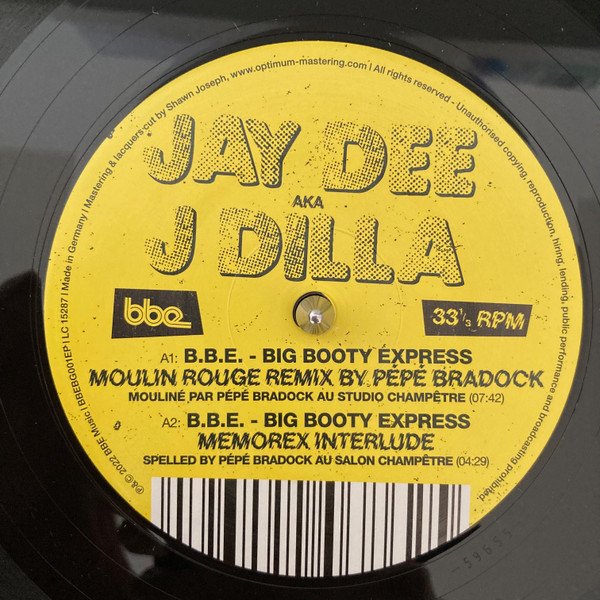 Jay Dee aka J Dilla - B.B.E. - Big Booty Express - Discos de Oro